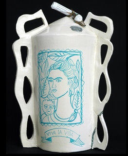 Urn 'Frida' turkoise